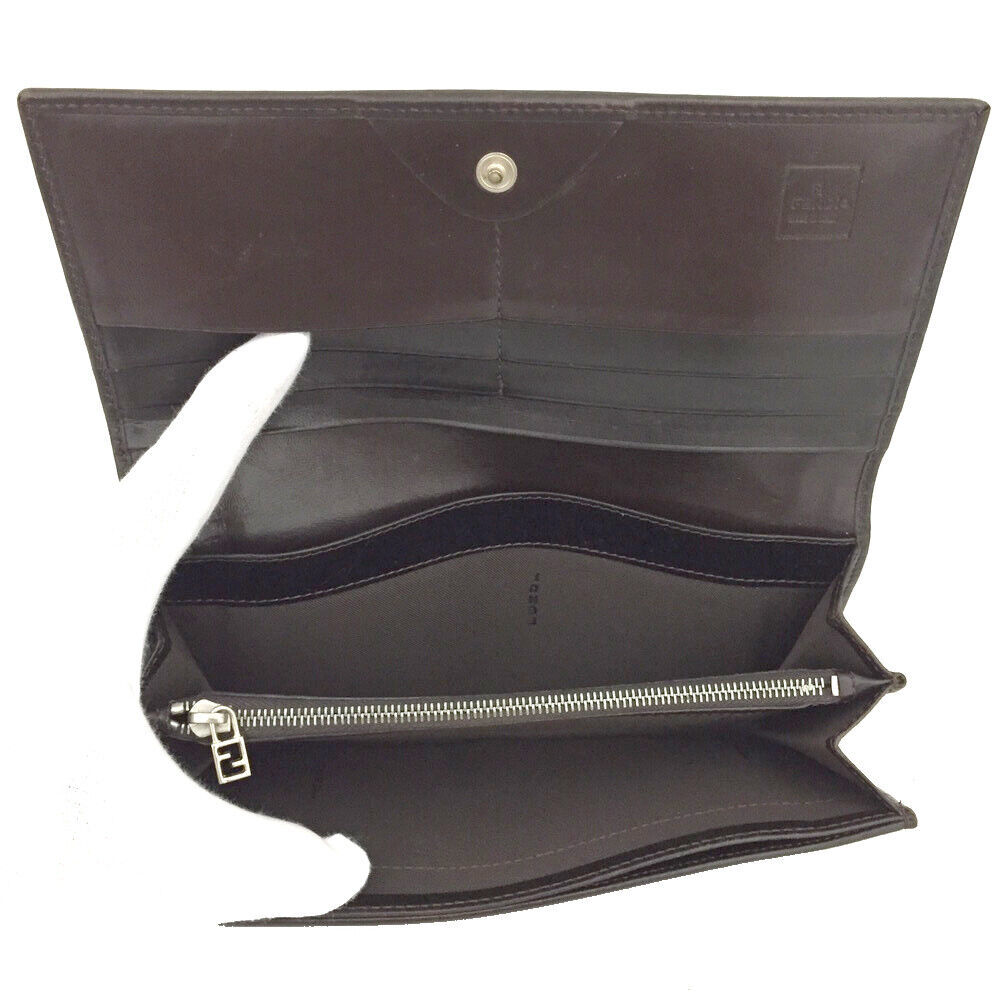 Fendi Zucca Canvas Leather Bifold Long #89078F81 - Picture 6 of 8
